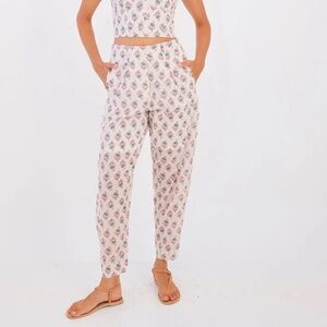 NWT Desert Queen Genie Pant Tiny Lotus Pink Teal EUR 36 US 4 Euro Summer Aloha